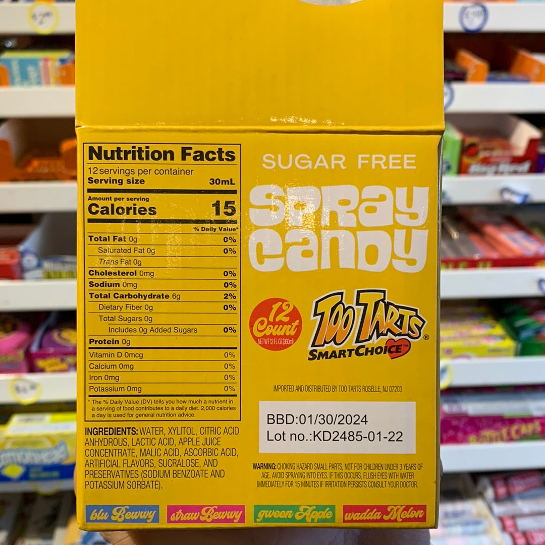 Too Tarts Sugar Free Spray Candy Dessart Sweets Ice Cream & Candy Store