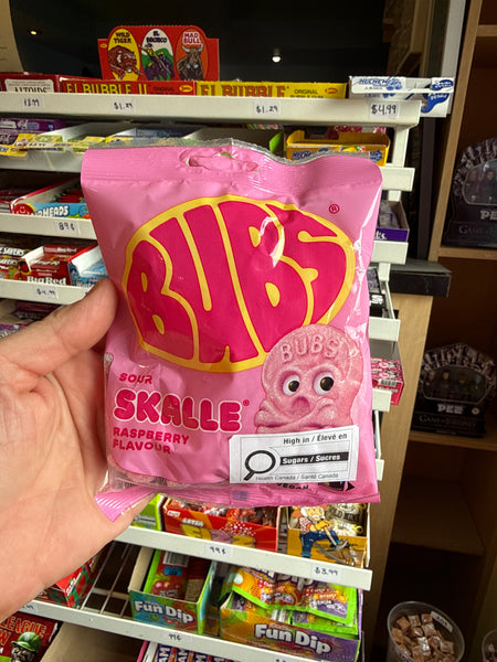Bubs Sour Raspberry Skulls