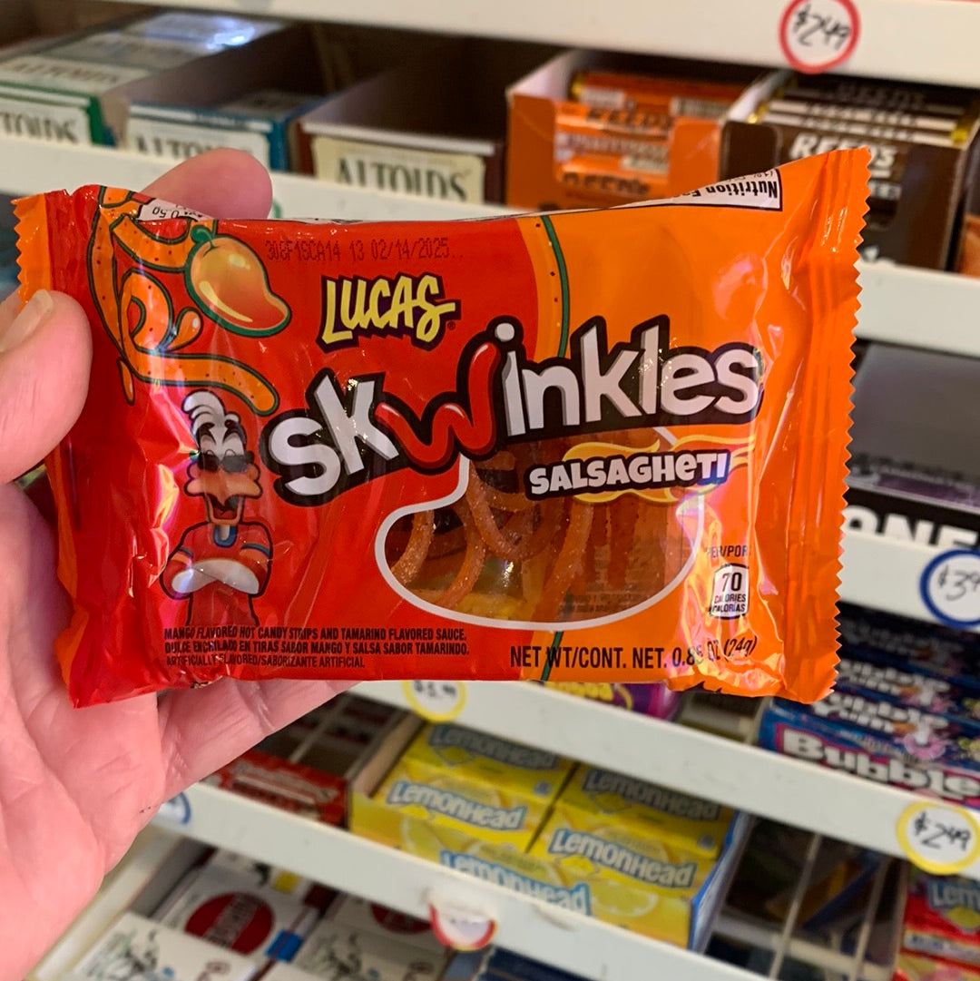 Lucas Skwinkles Salsagheti - Mango – Dessart Sweets Ice Cream & Candy Store