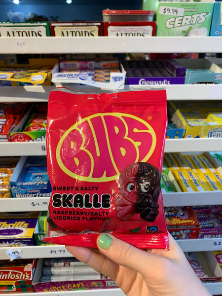Bubs Raspberry/Licorice Skalle