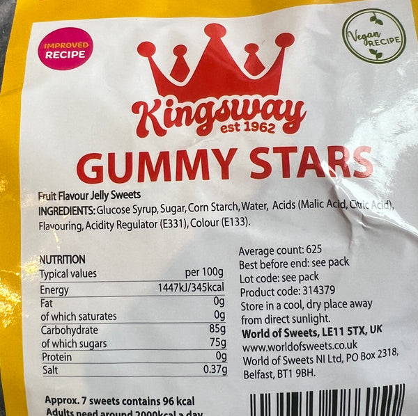 Blue Raspberry Gummy Stars