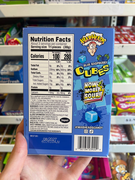 Warheads Blue Raspberry Cubes