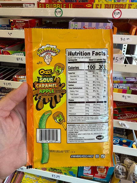 Warheads Sour Caramel Apple Filled Ropes