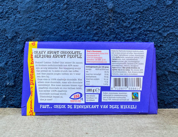 Tony’s Chocolonely Milk Chocolate, Pretzel & Toffee Bar