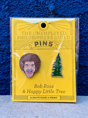 Bob Ross & Happy Little Tree Pin