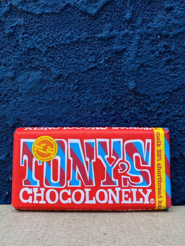 Tony’s Chocolonely Caramel Shortbread Milk Chocolate Bar