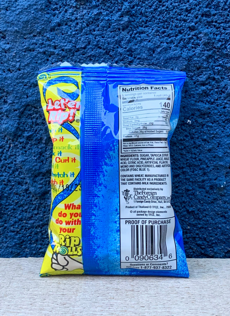 Blue Raspberry Sour Rips Rip Rolls - Sour Blue Raspberry – Dessart Sweets Ice Cream & Candy Store