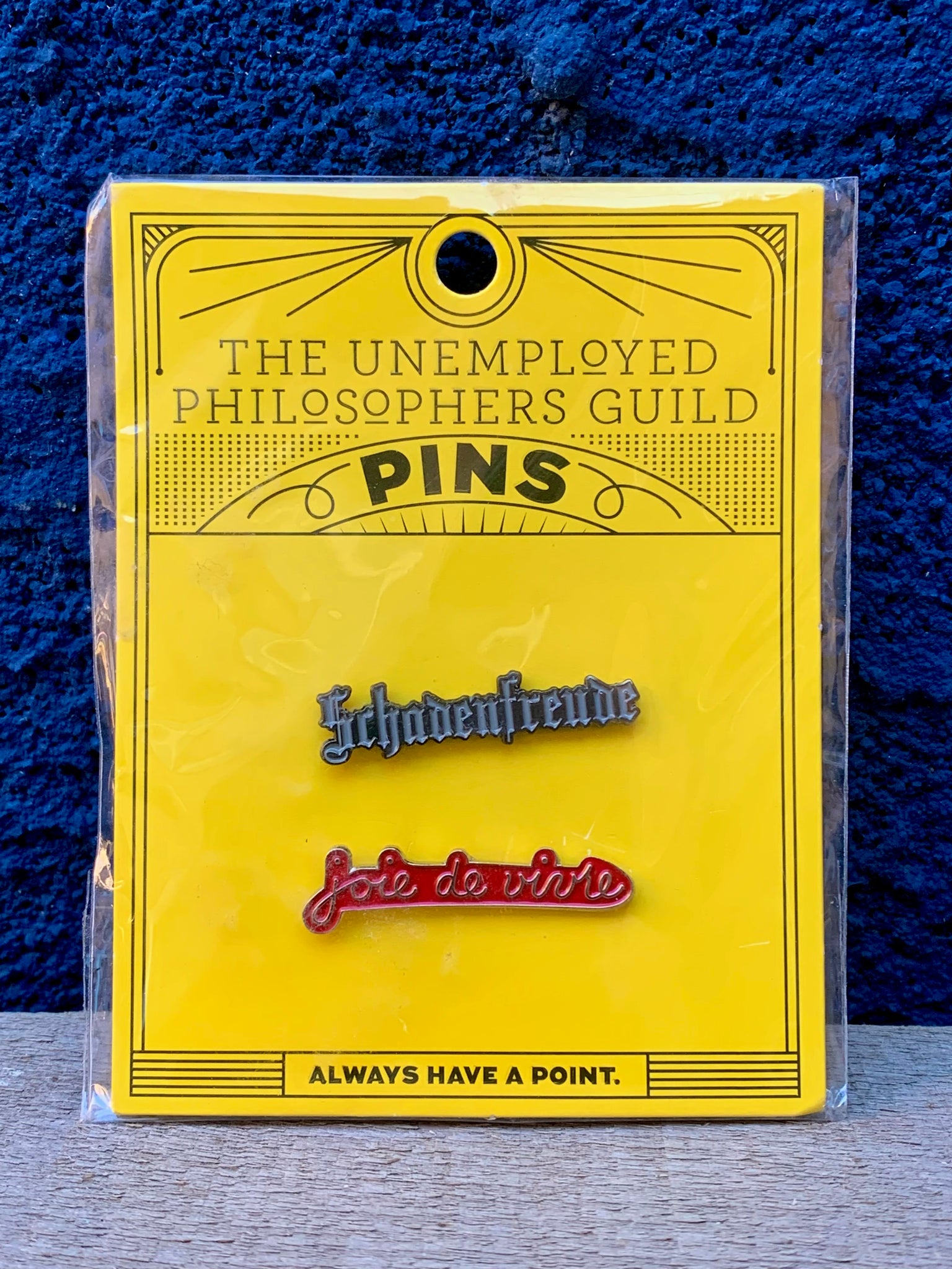 Schadenfreude & Joie de Vivre pin