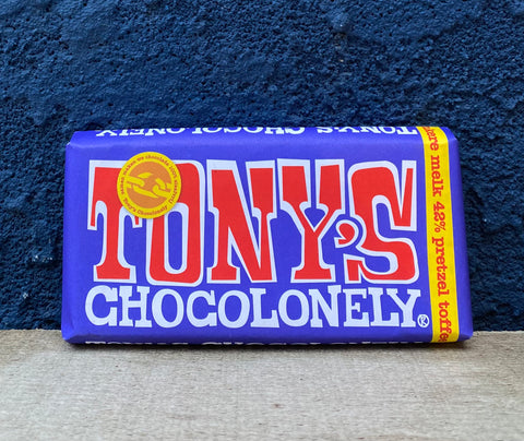 Tony’s Chocolonely Milk Chocolate, Pretzel & Toffee Bar