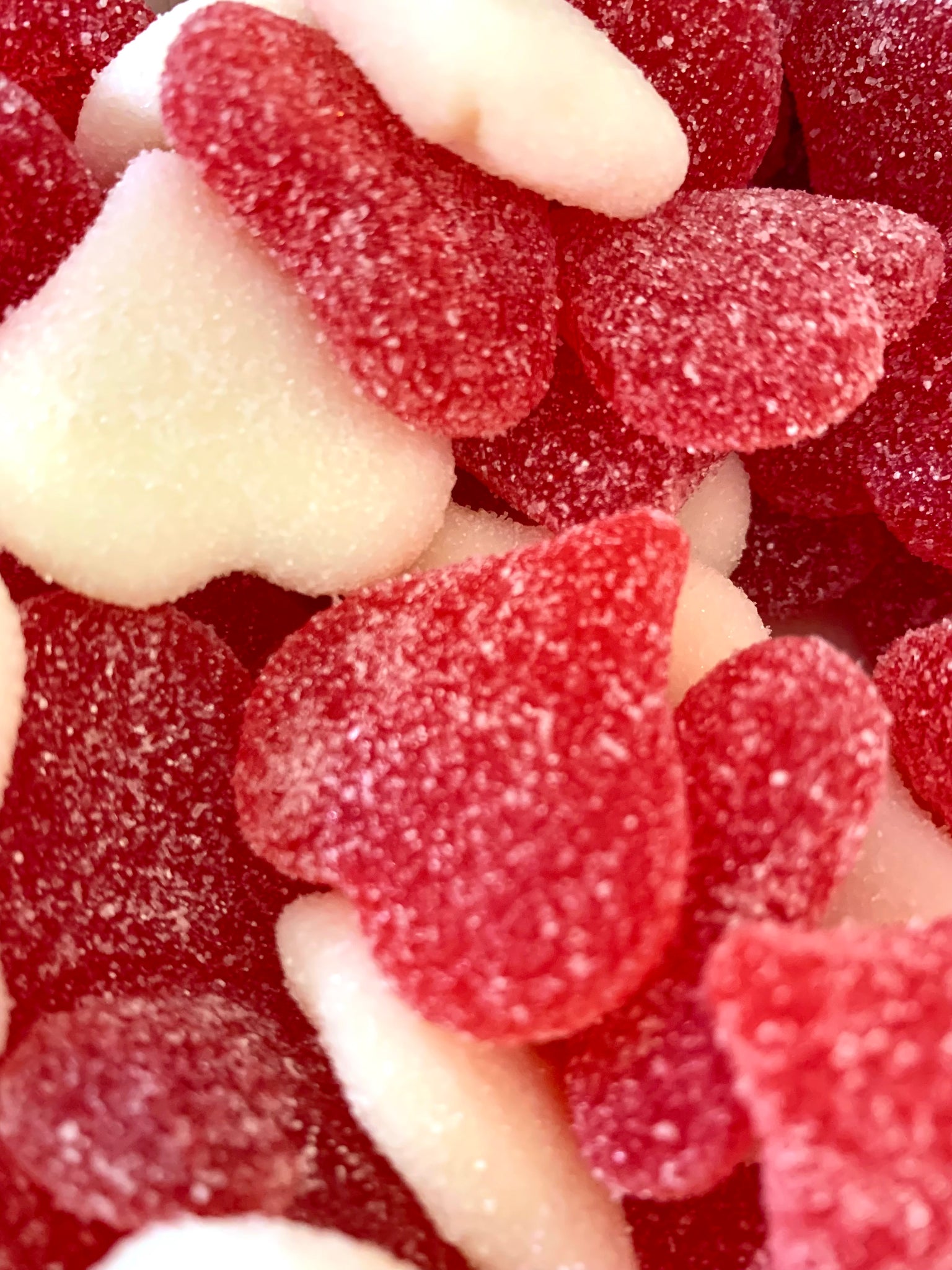 Red and White Gummy Hearts